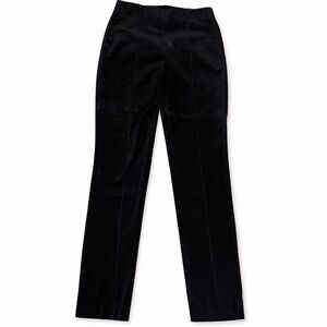 Ruby Road Black Velvet Pants Petite 4P High Rise Straight Leg Stretch Chic
